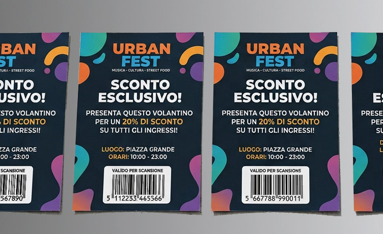 Stampa di buoni ingresso codice a barre variabili